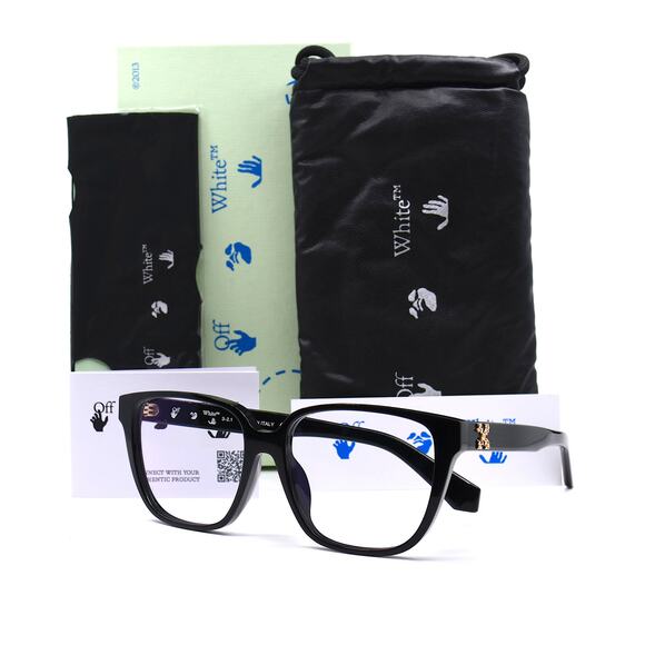 NEW! OFF-WHITE OERJ010 BLACK AUTHENTIC EYEGLASSES FRAME - Picture 4 of 12